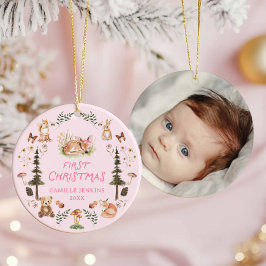 Woodland Flicka Första julfoto Ornament