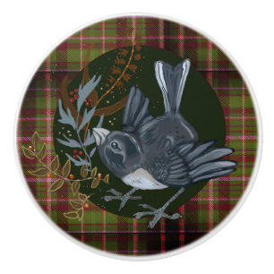 Woodland folaige & Junco Bird Knopp