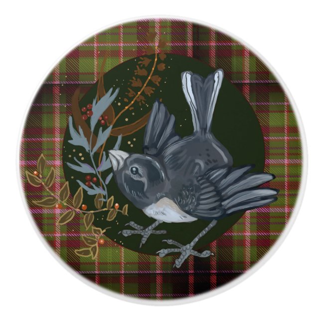 Woodland folaige & Junco Bird Knopp (Framsidan)