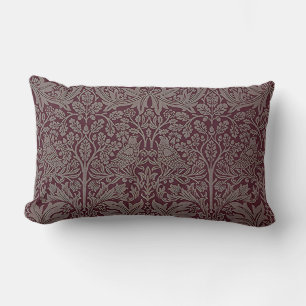 Woodland Foliage Red Rabbit William Morris Mönster Lumbarkudde