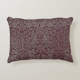 Woodland Foliage Red Rabbit William Morris Mönster Prydnadskudde