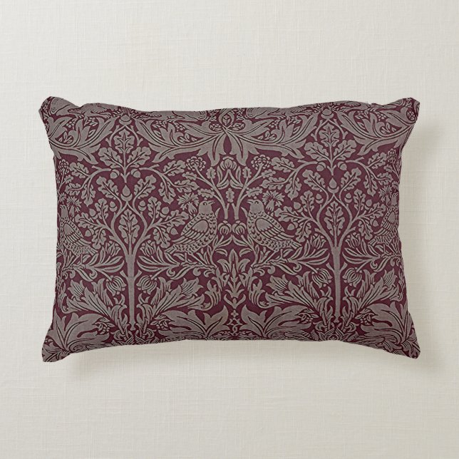 Woodland Foliage Red Rabbit William Morris Mönster Prydnadskudde (Framsidan)