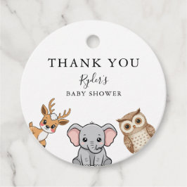 Woodland Forest Animals Baby Shower Gåvor Etiketter