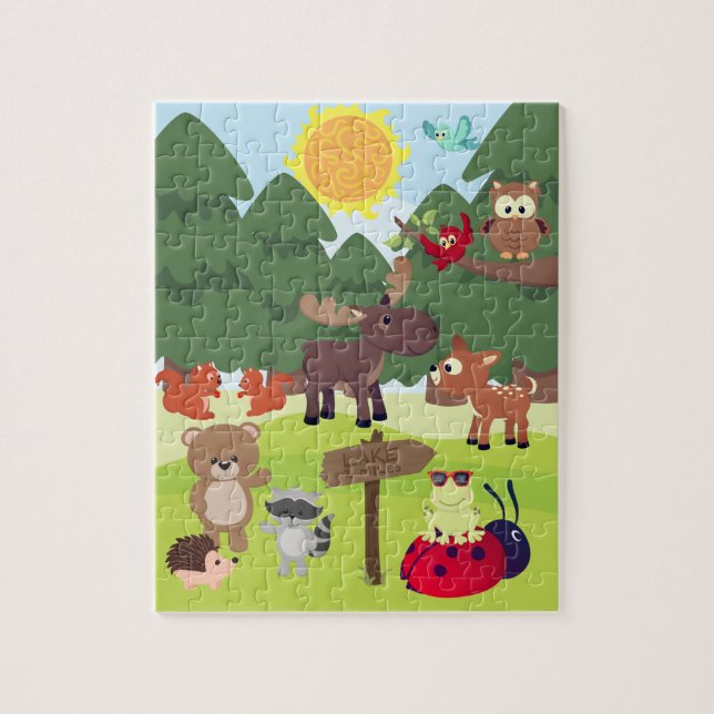 Woodland Forest Animals Kids Puzzle Pussel (Vertikal)