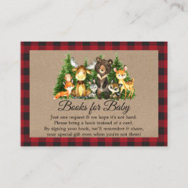 Woodland Forest Animals Rustic Bokar för Baby Tilläggskort