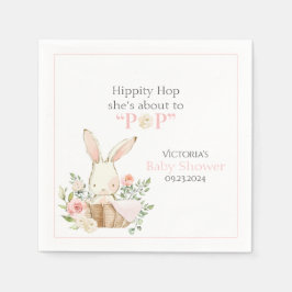 Woodland Forest Bunny Rabbit Rosa Blommigt Napkins Pappersservett