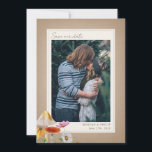 Woodland Forest Cardstock Bröllop Photo Spara Datumet<br><div class="desc">Bröllop spara datum med skogar: bilder av svamp,  vilda blommor och träd grenar. Anpassa fotot på framsidan. Bakgrunden är kardstock inspirerad.</div>