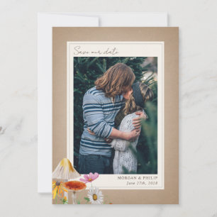 Woodland Forest Cardstock Bröllop Photo Spara Datumet