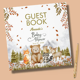 Woodland Forest Friends Baby Shower Guest Book Gästböcker