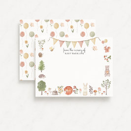 Woodland Forest Friends Nursery Note Card Inbjudningar