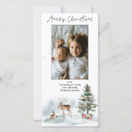 Woodland Forest God jul Julkort