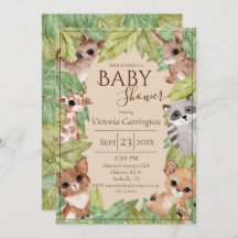 Woodland Forest Jungle Animals Greenery Baby