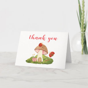 Woodland Forest Ladybug Mushroom Baby Shower Tack Kort