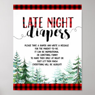Woodland Forest Lumberjack Late lat. natttidningss Poster