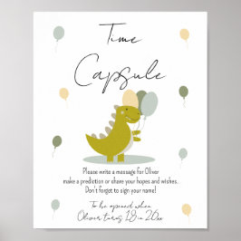 Woodland Forest Mushroom Birthday Time Capsule Poster