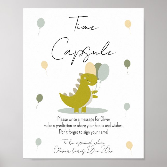Woodland Forest Mushroom Birthday Time Capsule Poster (Framsidan)