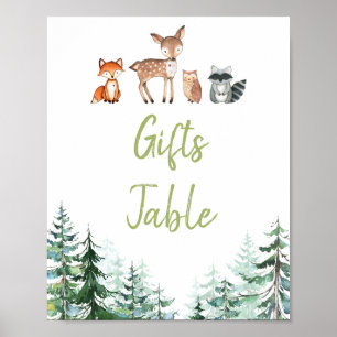 Woodland Forest Oh Boy Baby Shower Gifts Bord Poster