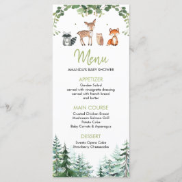 Woodland Forest Oh Boy Baby Shower Meny
