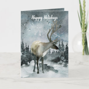 Woodland Forest Stag Holiday Greetings Helgkort