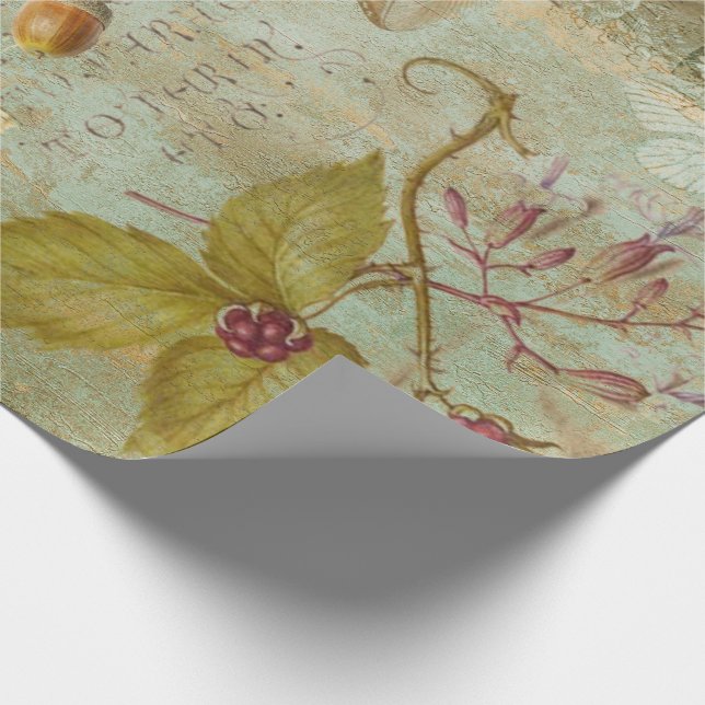 Woodland Forest Wildlife Squirrel, Uggla, Decoupag Presentpapper (Hörn)