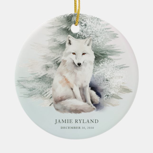 Woodland Första jul med Baby Foto Julgransprydnad Keramik (Framsidan)