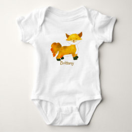 Woodland Fox + Anpassade Namn Baby T-shirts