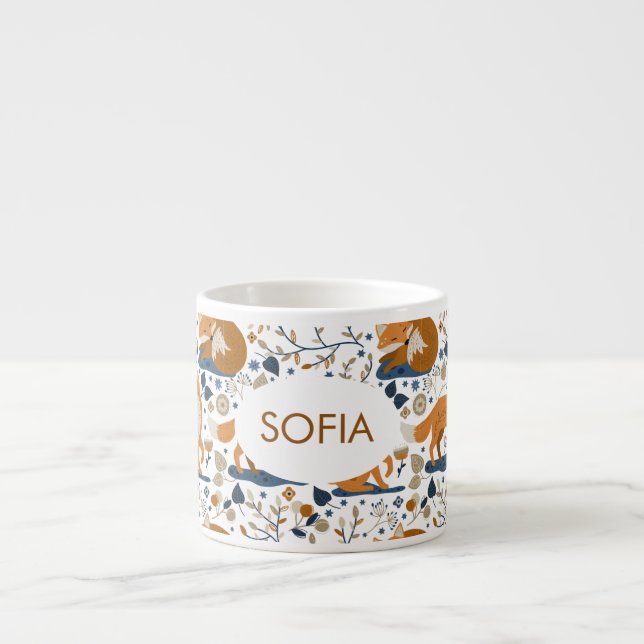 Woodland Fox Anpassningsbar Espresso Kopp Espressomugg (Framsidan)