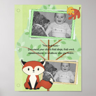 Woodland Fox Baby Bok Page Poster