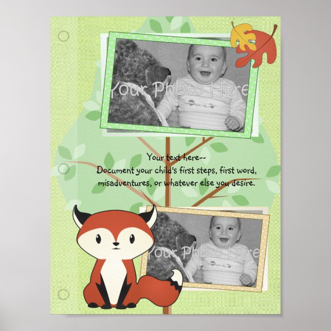 Woodland Fox Baby Bok Page Poster (Framsidan)