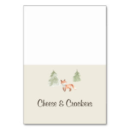 Woodland Fox Baby Shower Buffet Food Labels Bordsnummer