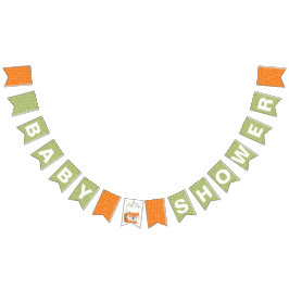 Woodland Fox Baby Shower Bunting Flaggor
