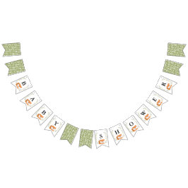 Woodland Fox Baby Shower Bunting Flaggor