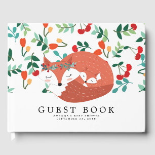 Woodland Fox Baby Shower Guest Bok