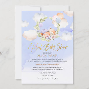 Woodland Fox Blå himmel Dream Virtuella babyskor Inbjudningar