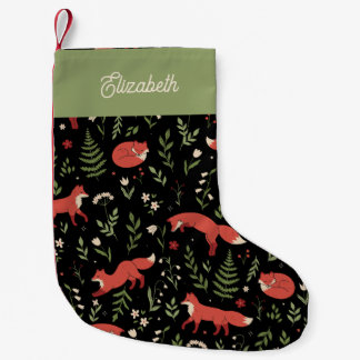 Woodland Fox Botaniska Personligen Kids Liten Julstrumpa