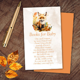 Woodland Fox Cute Baby Shower Bokar för Baby Tilläggskort