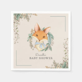 Woodland Fox Cute Baby Shower for Boy Pappersservett