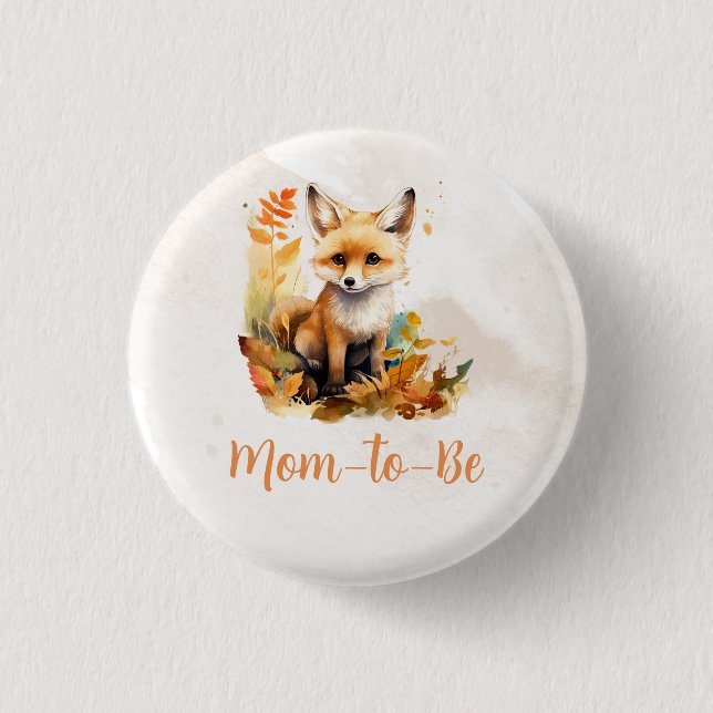 Woodland Fox Cute Baby Shower Knapp (Framsida)