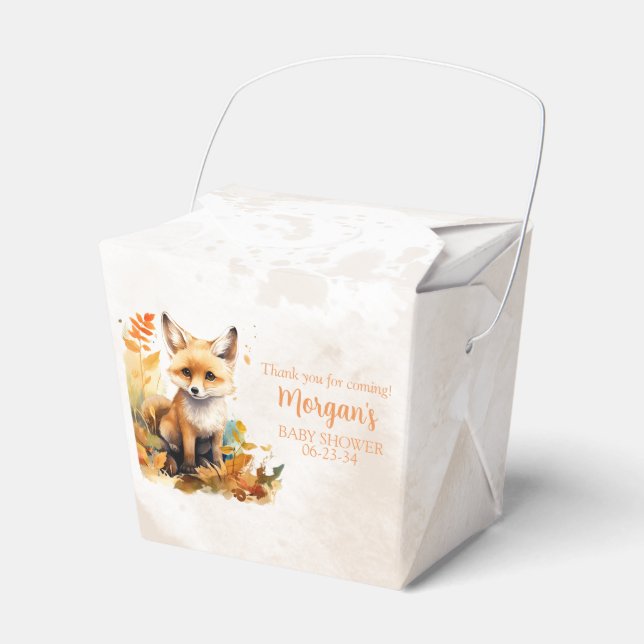 Woodland Fox Cute Baby Shower Presentaskar (Framsidan Sidan)