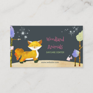 Woodland Fox Daycare Center Affärskorts Visitkort