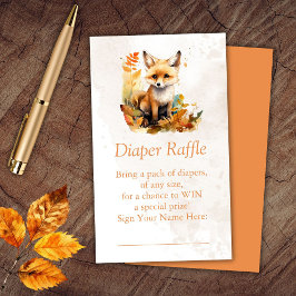 Woodland Fox Diaper Raffle Biljett Tilläggskort