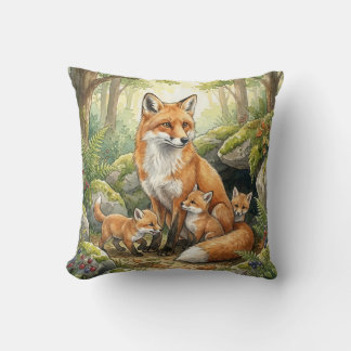 Woodland Fox Family Kids Kudde