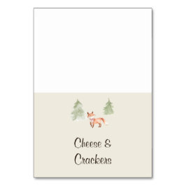 Woodland Fox Girl Baby Shower Buffet Food Labels Bordsnummer