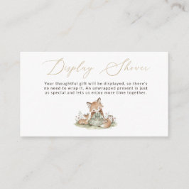 Woodland Fox Girl Baby Shower Display Card Tilläggskort