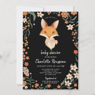 Woodland Fox Girl Baby Shower Inbjudningar