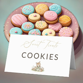 Woodland Fox Girl Sweet Treats Cookies Food Label Placeringskort