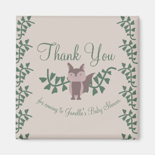 Woodland Fox Greenery Baby Shower Rustic Gifts, me Magnet