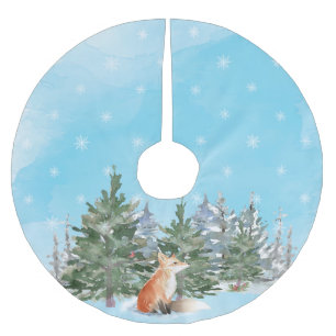 Woodland Fox Jul Julgransmatta Borstad Polyester
