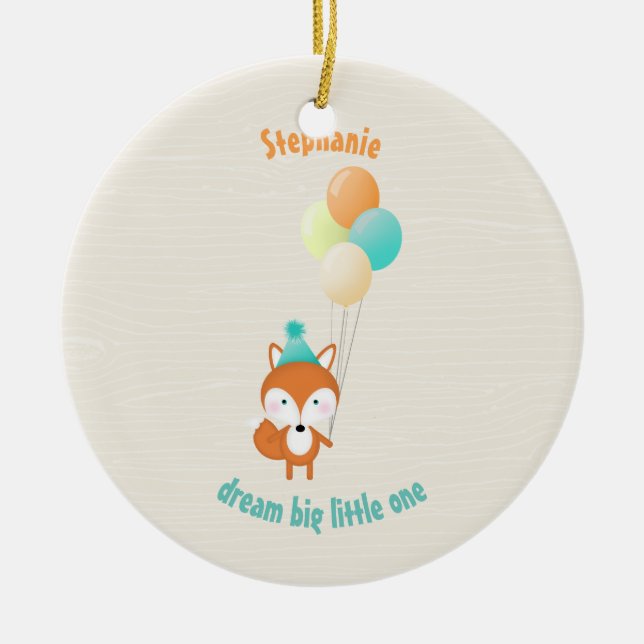 Woodland Fox Julgransprydnad Keramik (Framsidan)