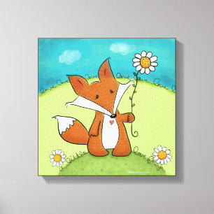 Woodland Fox Little Kärlek för dig Canvastryck
